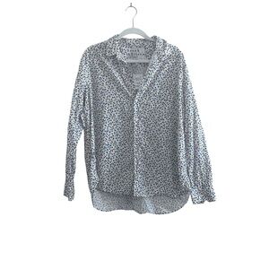 Frank & Eileen Women's White Floral Long Sleeve Button Down Shirt Size XL